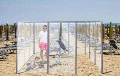 Italian Beachtowns Plan “Plexiglass Cages” To Enforce Safe And Social Distancing Sunbathing This Summer